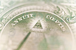 Close-up of dollar bill